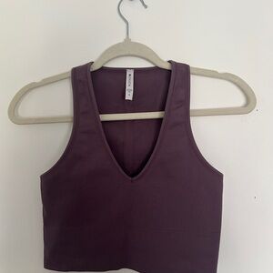 Women's Athleta Purple V-Neck Crop Top